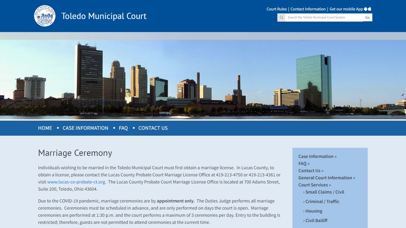 Marriage Ceremony - Toledo Municipal Court